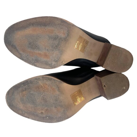 Madewell Women’s Size 8 Leather Mules  2.5” stacked wood Heel Slip On - Picture 7 of 7